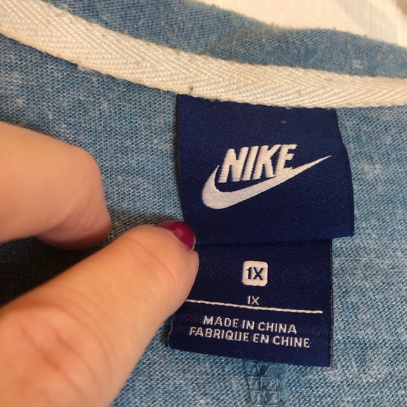 Nike Just Do It Zip Up Front Blue Hoodie  Size 1X - Picture 3 of 10